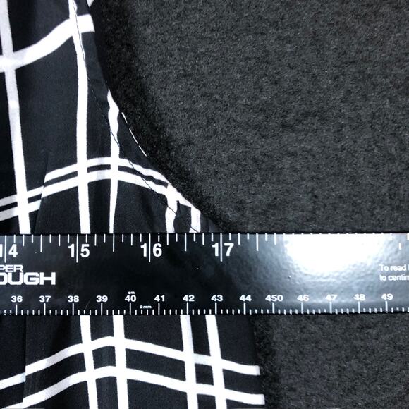 Cato Womens Blouse Black White Striped Front Tie Neck Sleeveless Workwear Large - Picture 8 of 12